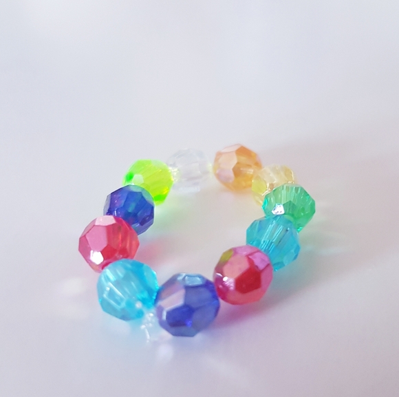 Bejeweled Ring Multi Colored Beads  Handmade Jewelry s8-9 - Picture 2 of 14